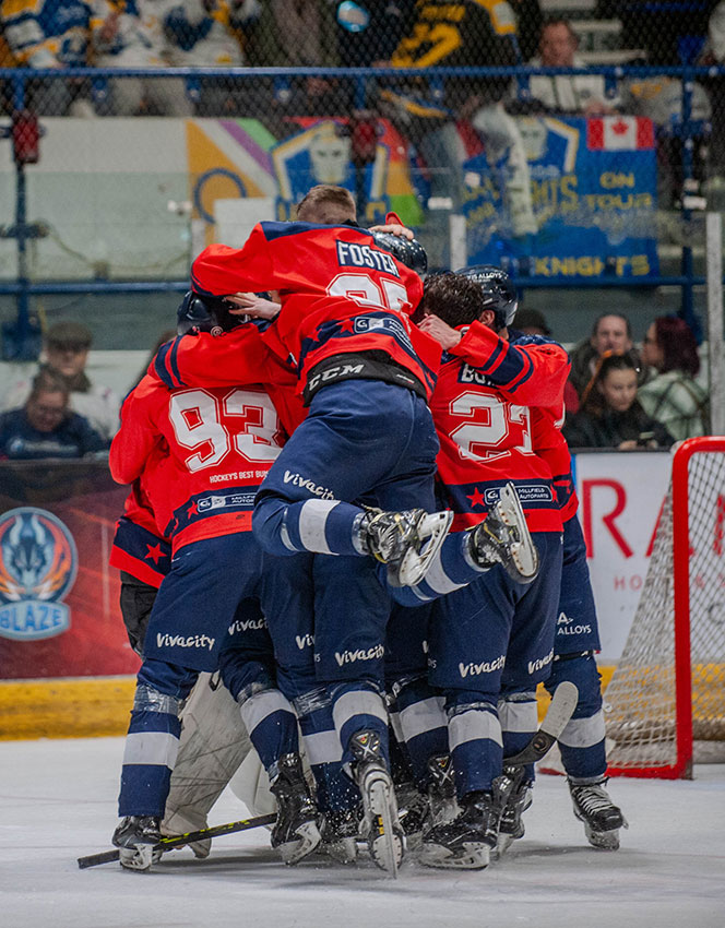 Celebrations After Luke Ferrara's Penalty Shot Gives Phantoms the Victory