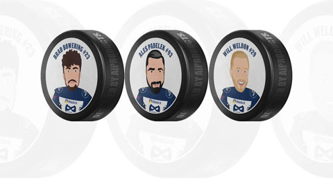 COLLECTABLE CARICATURE PUCKS HAVE LANDED